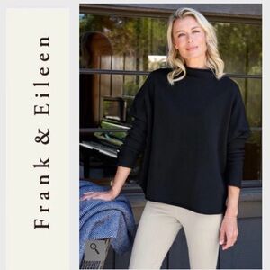 LN Frank & Eileen EFFIE Long-Sleeve Funnel Neck Capelet Black Large